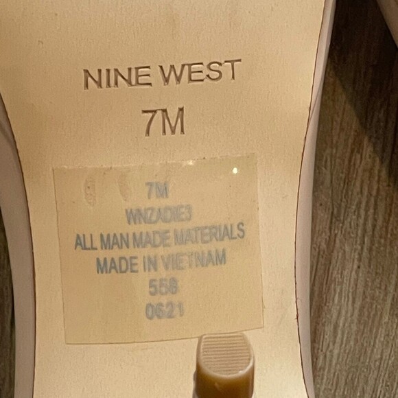 NINE WEST Zadie Stiletto heel Square Toe Ankle-Strap Sandals in Beige size 7 NWT - Picture 10 of 10
